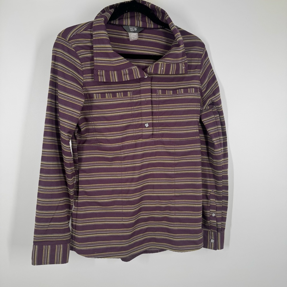 Mountain Hardwear Acadia Long Sleeve Pull Over Stripped Popover Size S